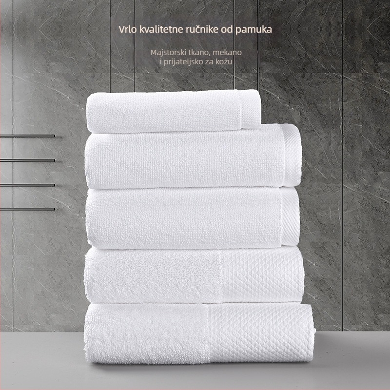 Hotelski ručnici, od 100% pamuka, debeli, pređa 32/21/16s, jednostruki, 25 g, upijanje 0–5 s