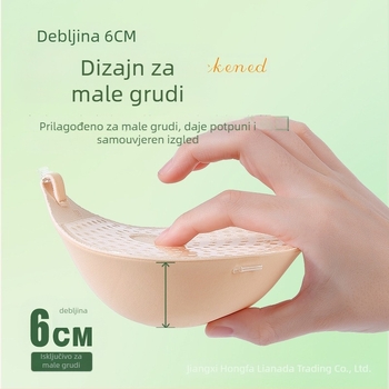 6 cm debeli silikon grudnjak jastučić, nevidljiv, jedne boje, za bikini i vjenčanu haljinu, prozračan, protiv opuštanja, poboljšava izgled grudi
