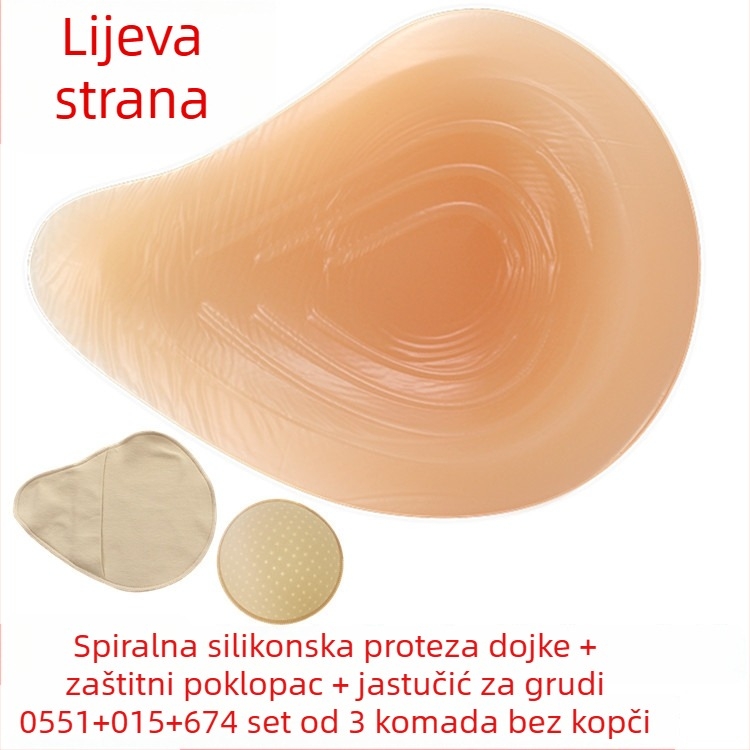 Silikonska postoperativna proteza dojke s zaštitnom navlakom — trokutasti i kružni oblik, debelo konkavno dno