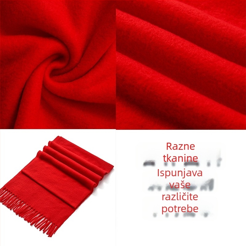 Šal s logom – šivanje i tisak, twill tkanina, termička funkcija, proljeće-jesen, materijal imitacije vune (poliester)
