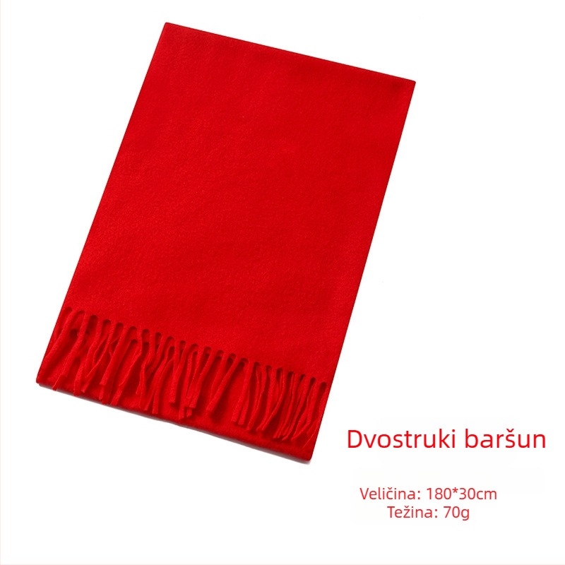 Šal s logom – šivanje i tisak, twill tkanina, termička funkcija, proljeće-jesen, materijal imitacije vune (poliester)