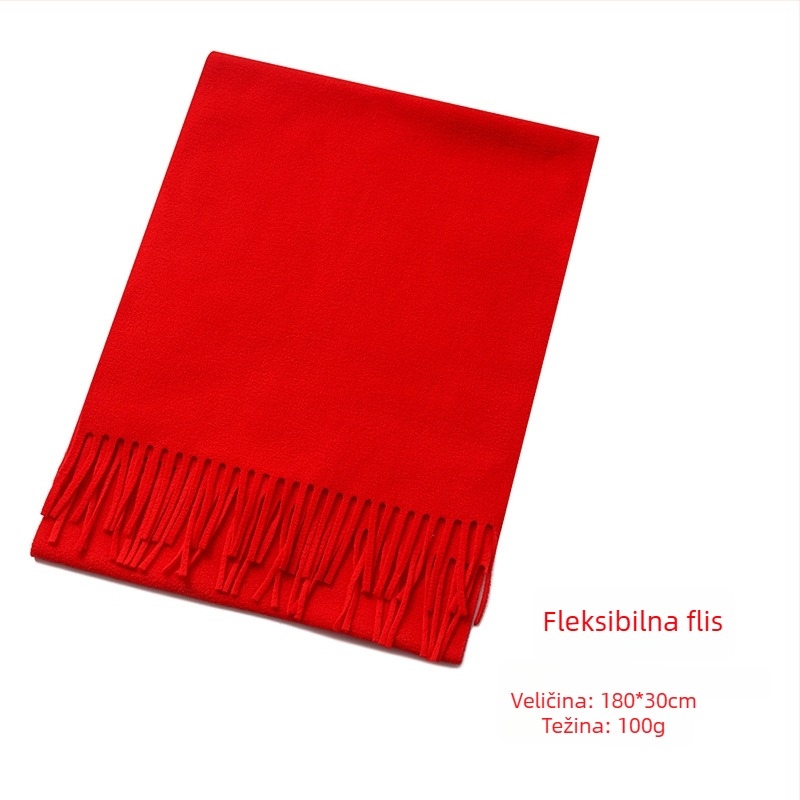 Šal s logom – šivanje i tisak, twill tkanina, termička funkcija, proljeće-jesen, materijal imitacije vune (poliester)