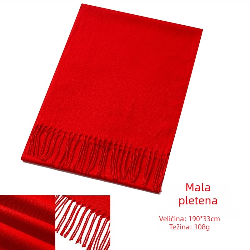 Šal s logom – šivanje i tisak, twill tkanina, termička funkcija, proljeće-jesen, materijal imitacije vune (poliester)