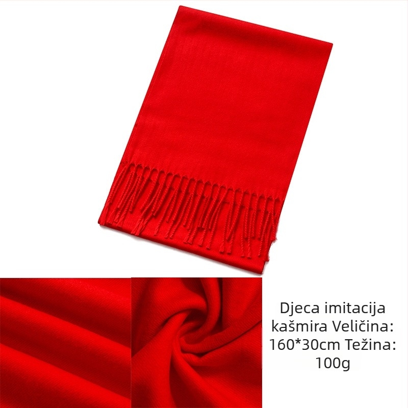 Šal s logom – šivanje i tisak, twill tkanina, termička funkcija, proljeće-jesen, materijal imitacije vune (poliester)