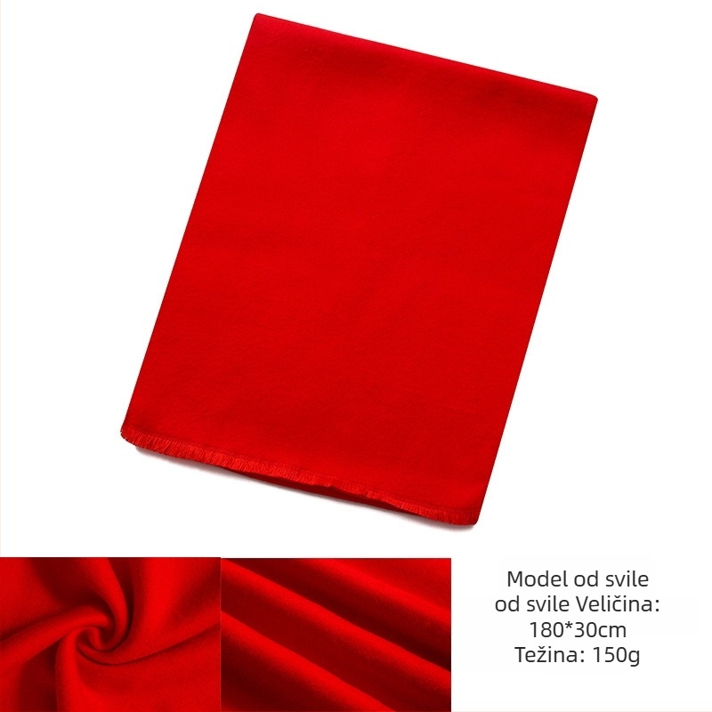 Šal s logom – šivanje i tisak, twill tkanina, termička funkcija, proljeće-jesen, materijal imitacije vune (poliester)