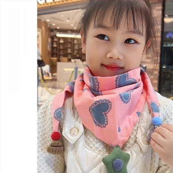 Trokutasti dječji šal od pamuka, dekorativan jacquard, japansko-korejski sladak stil, za zimu, proljeće i jesen