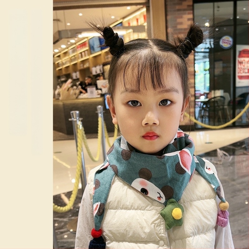 Trokutasti dječji šal od pamuka, dekorativan jacquard, japansko-korejski sladak stil, za zimu, proljeće i jesen