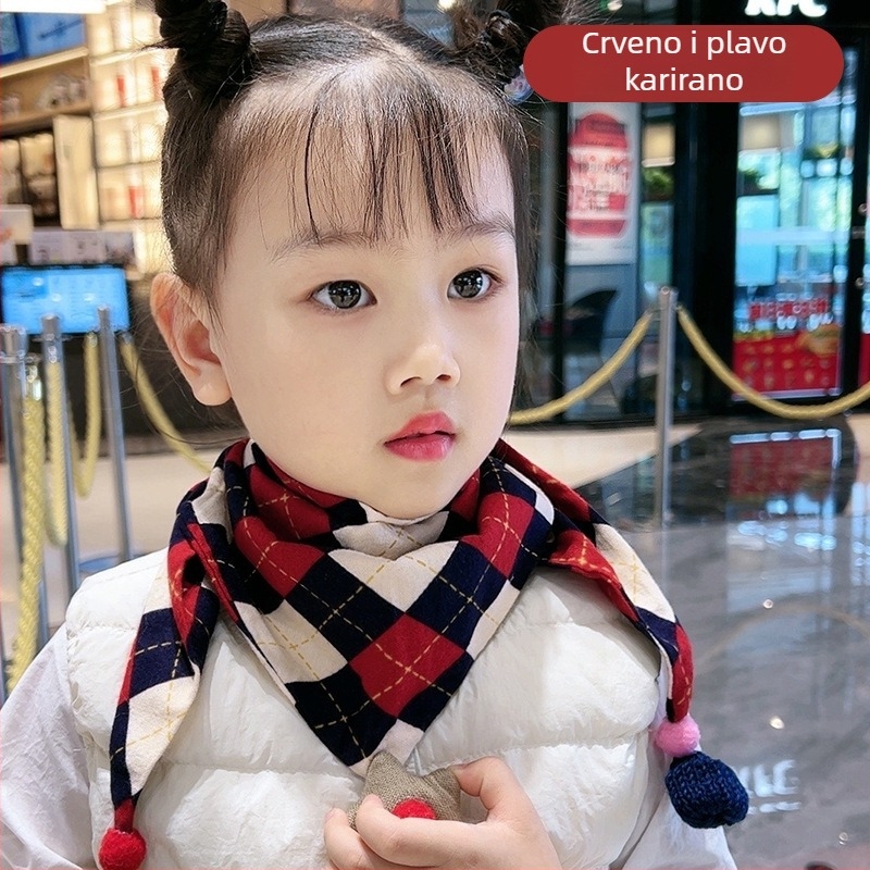 Trokutasti dječji šal od pamuka, dekorativan jacquard, japansko-korejski sladak stil, za zimu, proljeće i jesen