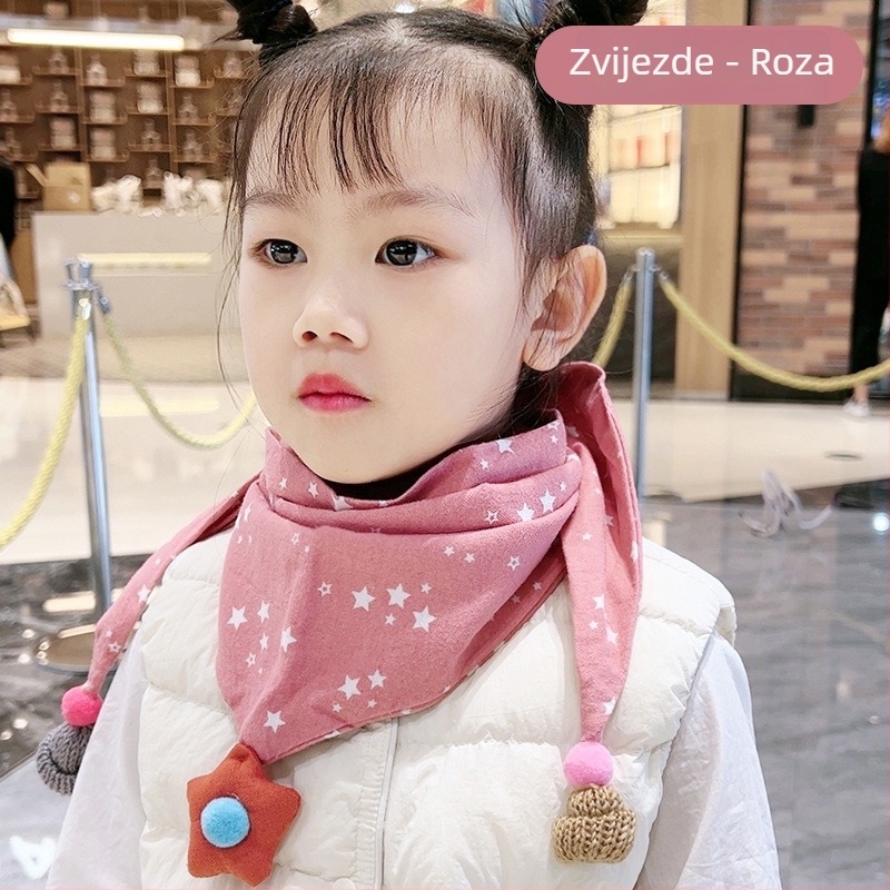 Trokutasti dječji šal od pamuka, dekorativan jacquard, japansko-korejski sladak stil, za zimu, proljeće i jesen