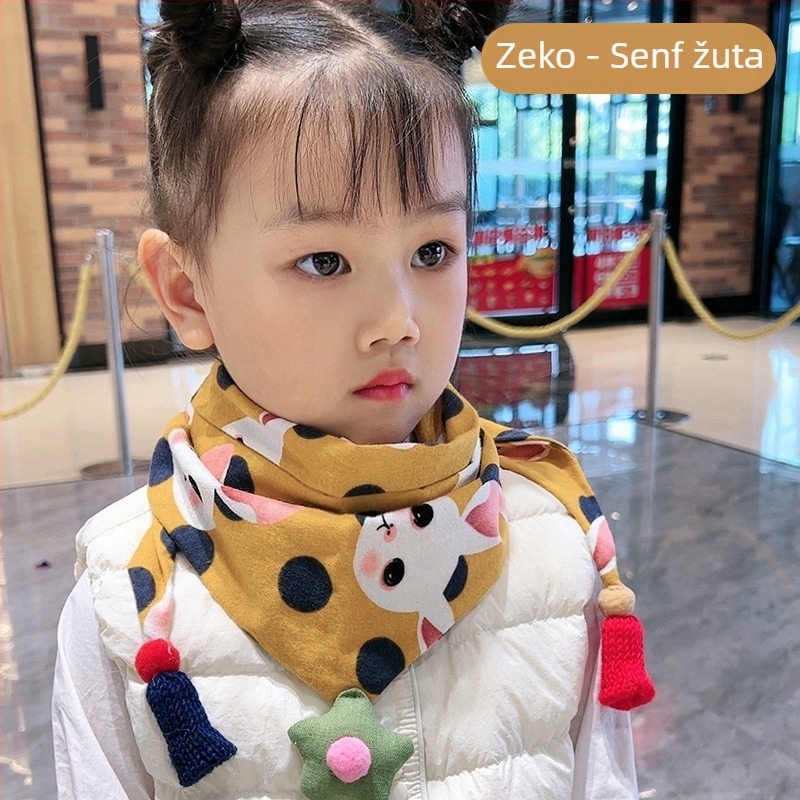 Trokutasti dječji šal od pamuka, dekorativan jacquard, japansko-korejski sladak stil, za zimu, proljeće i jesen