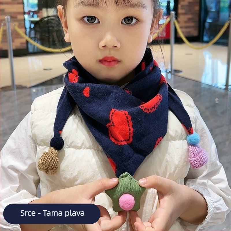 Trokutasti dječji šal od pamuka, dekorativan jacquard, japansko-korejski sladak stil, za zimu, proljeće i jesen