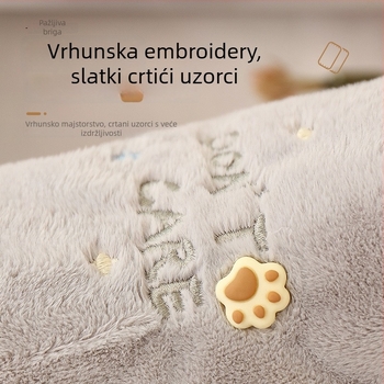 Unisex zimske plišane podlaktne rukavice s našivanim karikaturnim uzorkom, otporne na prljavštinu