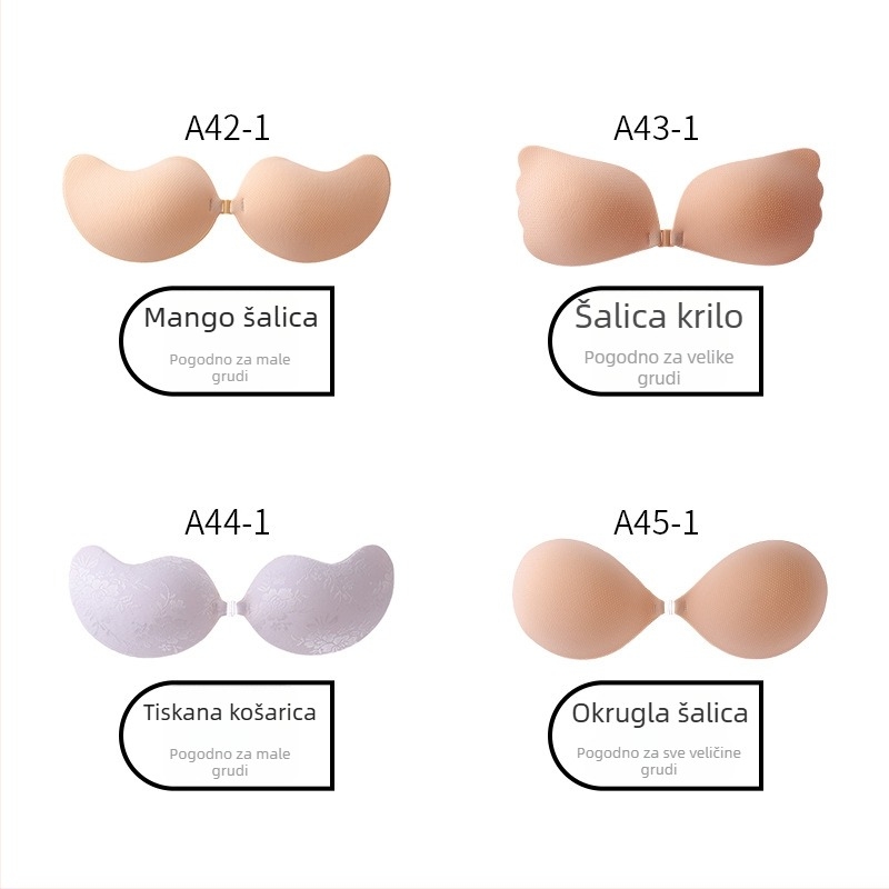 Mango-oblika silikonska podloga za grudi za žene, tanak, push-up, nevidljiva, bez šavova, za ljetnu upotrebu