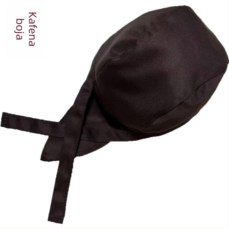 Pamučna kuharska kapa s prugama, warp-knitted konstrukcija, kupolasti vrh, podesiva traka za glavu