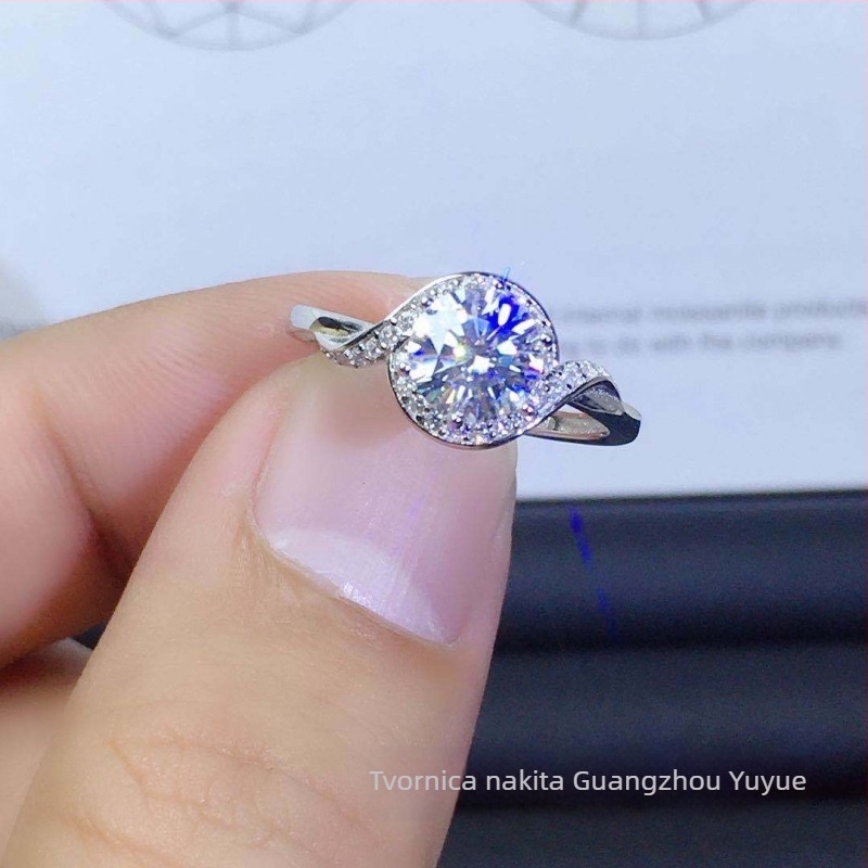 Prsten od 925 srebra s geometrijskim dizajnom i Seiko završnom obradom, Yuyue Jewelry