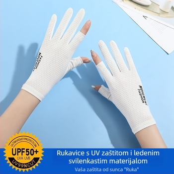 Ženske rukavice za zaštitu od sunca - UV zaštita, protuklizne, prozračne, kompatibilne s dodirnim zaslonom; Materijal: Drugo