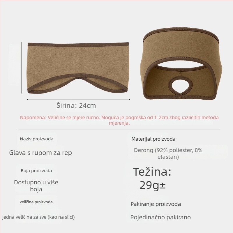 Zimska traka za glavu za trčanje – sportski stil; baršunasta tekstura; nježna prema koži; topla; zaštita ušiju od vjetra