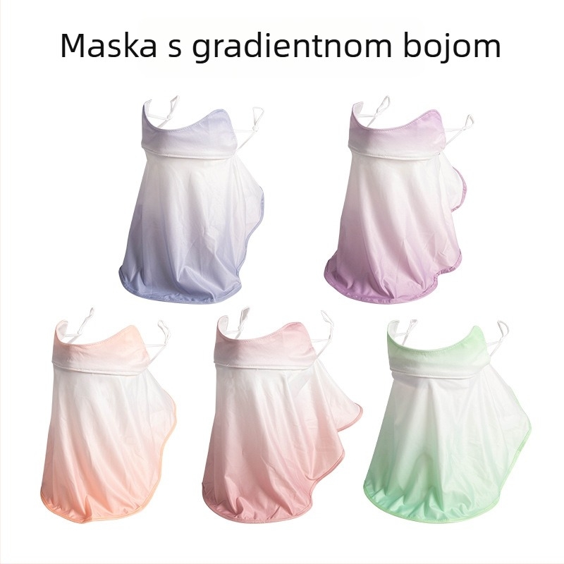 Maska za lice s UV zaštitom za žene, Ice Silk tkanina, najlon s do 10% spandeksa, korejskog stila poluzaštita za vanjsku vožnju biciklom