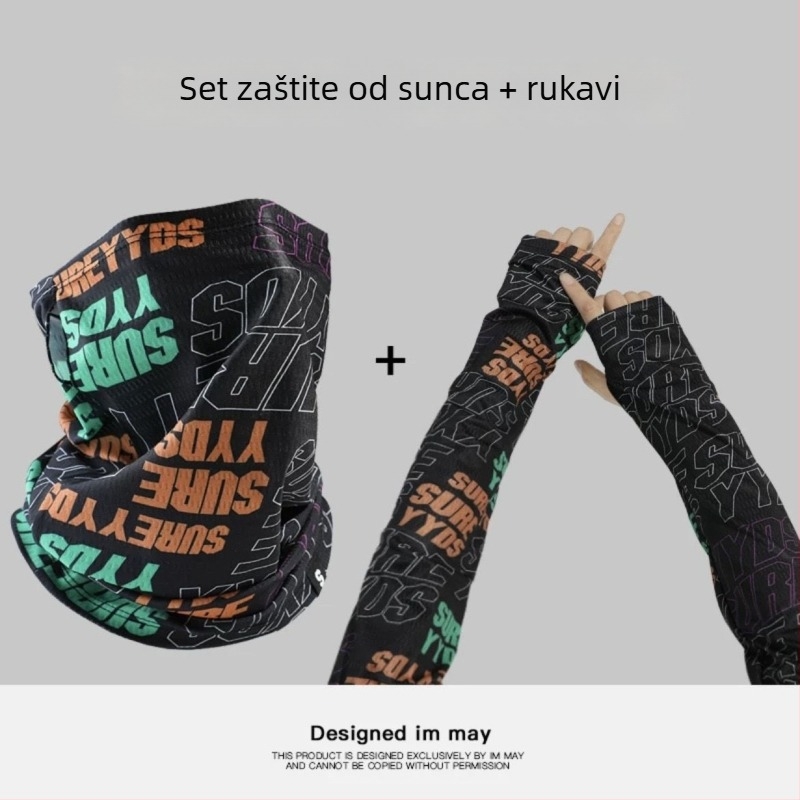 Ljetna maska za lice za biciklizam s UV zaštitom, Ice Silk materijal, street/hip-hop stil, polupokriven dizajn