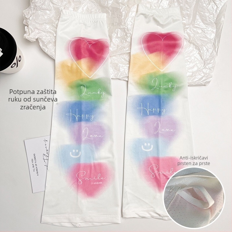 Ženske UV zaštita Ice-Silk rukava za ljeto, labav kroj za vožnju, materijal poliester (>96% sadržaja Ice-Silk), ljeto 2024