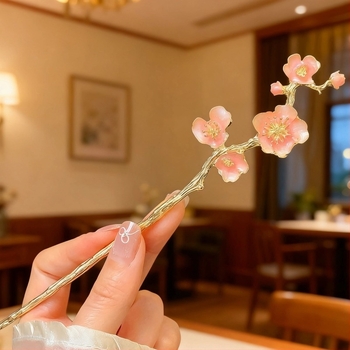 Spona za kosu u staro-kineskom stilu, oblik cvijeta, od legure, ručno izrađena, proljeće 2025