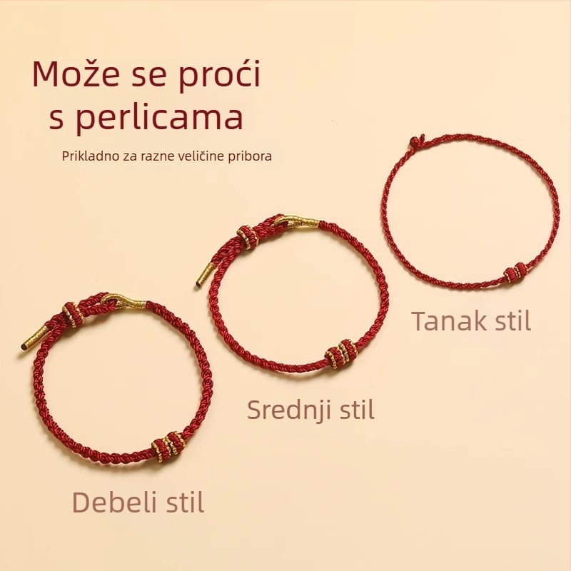 Pleteni narukvica od užeta, etničkog stila, unisex, ručno pletena, pakirana u individualnoj ambalaži