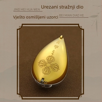 Geometrijski lančić s privjeskom lotosa od titan čelika, ručno obojen 3D dizajn