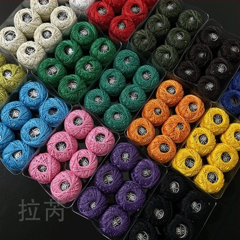 Šivaća nit | Laurie, Lr-7789; monokromna kutija za križni vez, DIY Temari kugla, No. 8 čipka, 62 g, moderan/kućni stil, prilagođena kutija