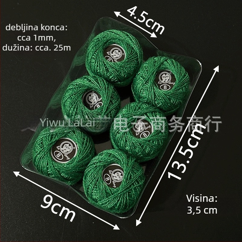 Šivaća nit | Laurie, Lr-7789; monokromna kutija za križni vez, DIY Temari kugla, No. 8 čipka, 62 g, moderan/kućni stil, prilagođena kutija