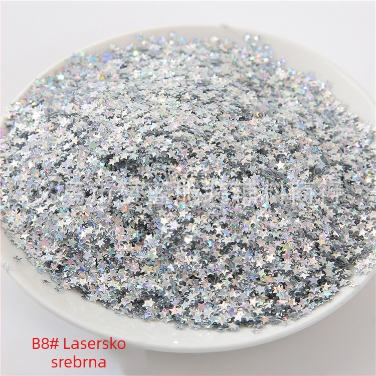 3 mm zvjezdaste sequin za nokte, ukrasne perle za nokte, DIY punjenje kristalnog slima, UV ljepilo