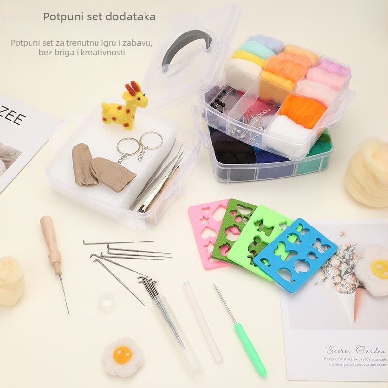 Punch Needle set od vunenog filca — sladak stil, jednostavna ručna izrada, materijali i dodaci za privjeske za lutke
