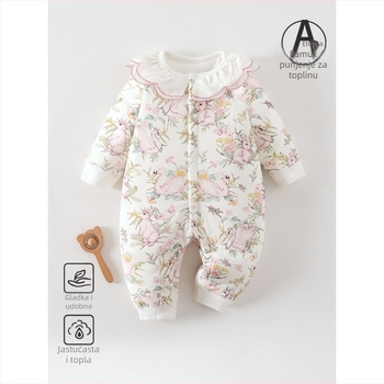 Dječji zimski pamučni kombinezon s 60 g punila, prednje otvaranje, dugi rukavi