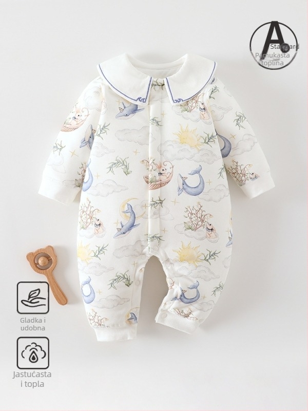 Dječji zimski pamučni kombinezon s 60 g punila, prednje otvaranje, dugi rukavi