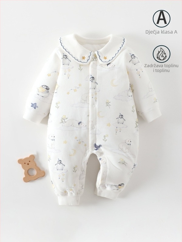 Dječji zimski pamučni kombinezon s 60 g punila, prednje otvaranje, dugi rukavi