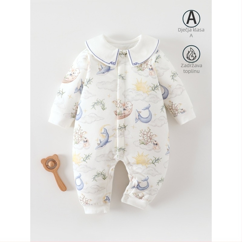 Dječji zimski pamučni kombinezon s 60 g punila, prednje otvaranje, dugi rukavi