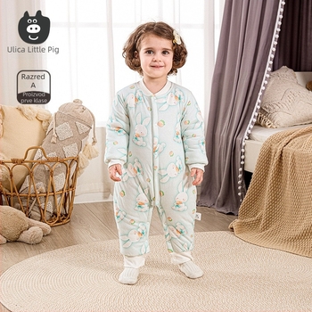 Bejbi kombinezon od pamuka s 120 g punom, 100% pamuka, dugi rukavi, unisex, prednje zatvaranje jednim gumbom