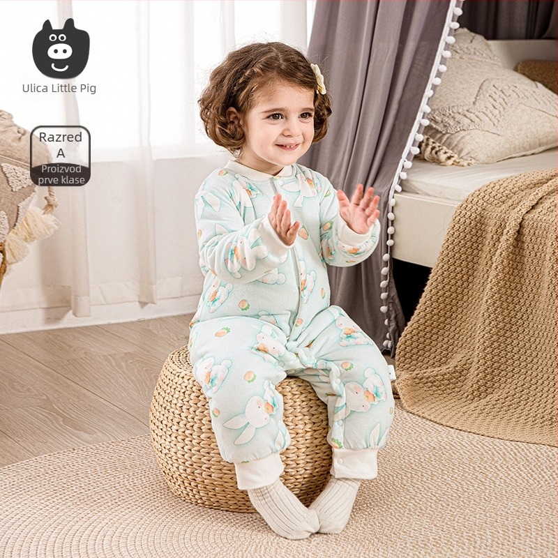 Bejbi kombinezon od pamuka s 120 g punom, 100% pamuka, dugi rukavi, unisex, prednje zatvaranje jednim gumbom