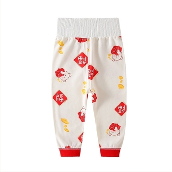 Dječje hlače s visokim strukom za zaštitu trbuha, 100% pamuk, brušeni materijal, unisex, za jesen-zimu, uzrast 1–3 godine