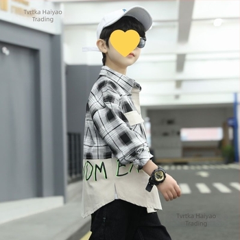 Muška košulja s dugim rukavima, karirani uzorak, 95% pamuk, nježna obrada tkanine, za uzrast 8+, jesen 2025