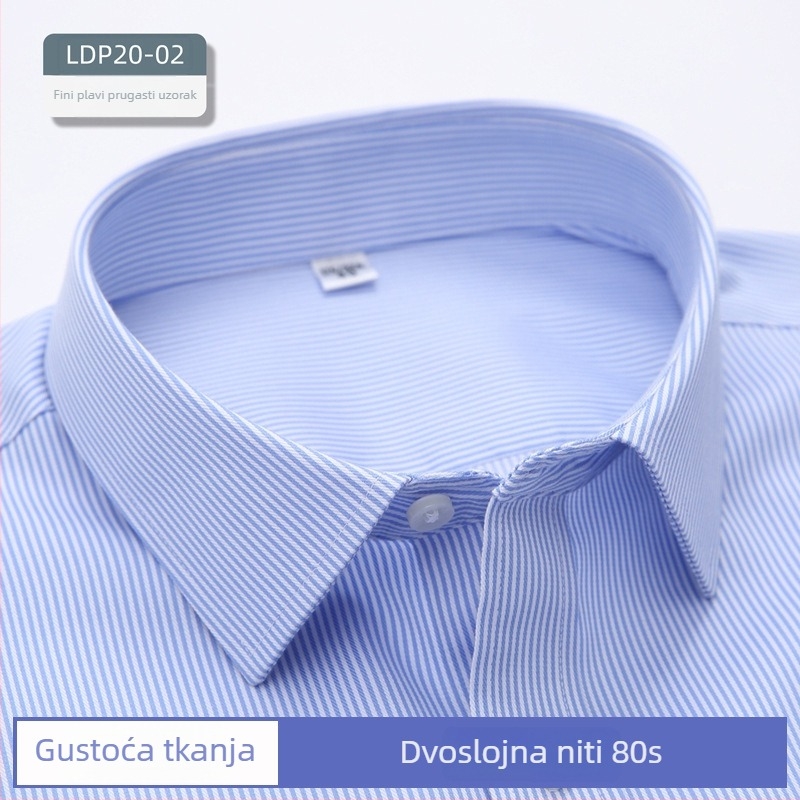 Muška košulja od 100% pamuka, bez glačanja, anti-nabor, dugi rukav, kvadratni ovratnik, poslovna odjeća