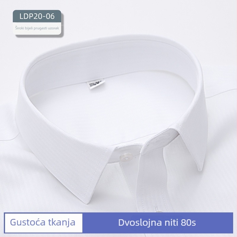 Muška košulja od 100% pamuka, bez glačanja, anti-nabor, dugi rukav, kvadratni ovratnik, poslovna odjeća