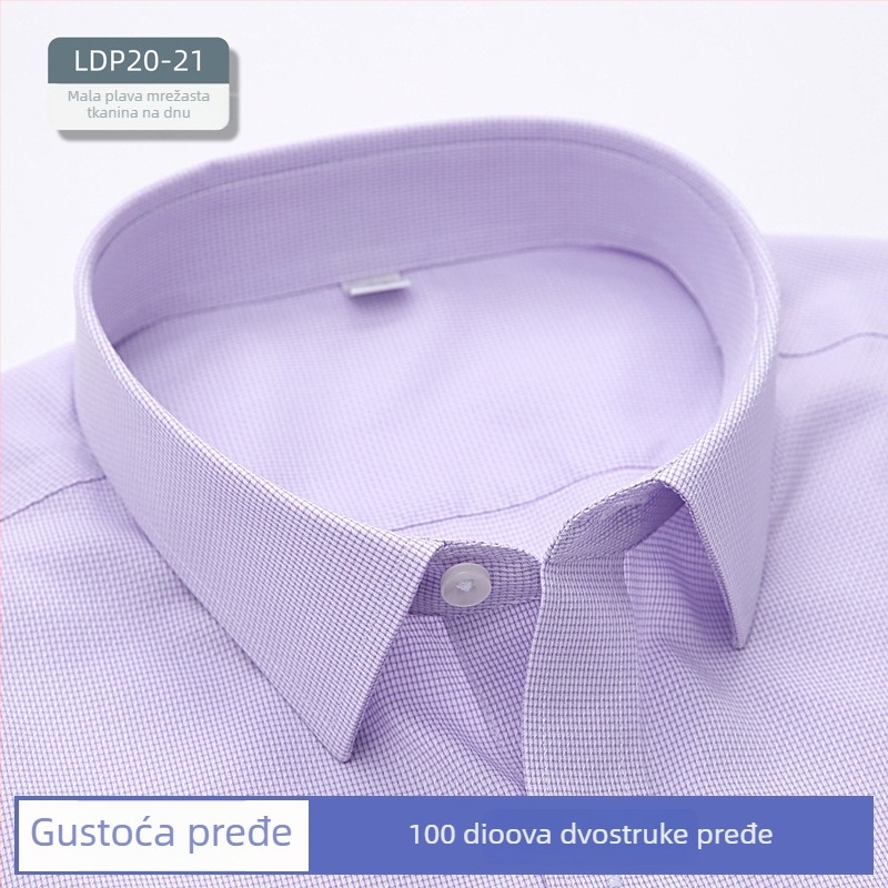 Muška košulja od 100% pamuka, bez glačanja, anti-nabor, dugi rukav, kvadratni ovratnik, poslovna odjeća