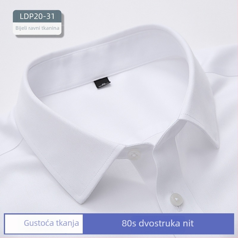 Muška košulja od 100% pamuka, bez glačanja, anti-nabor, dugi rukav, kvadratni ovratnik, poslovna odjeća