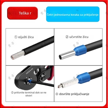 Set kliješta za obavljanje terminala cijevi tipa s predizolacijom, Chongwu, mangan čelik, 325 g, uštedu snage