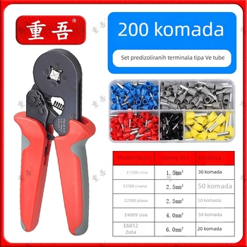 Set kliješta za obavljanje terminala cijevi tipa s predizolacijom, Chongwu, mangan čelik, 325 g, uštedu snage