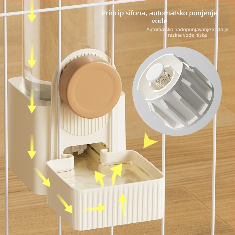 Automatski hranilnik i dispenser vode za kućne ljubimce, za viseću kućicu, plastike, univerzalno za sve kućne ljubimce, Craftsman's quality.