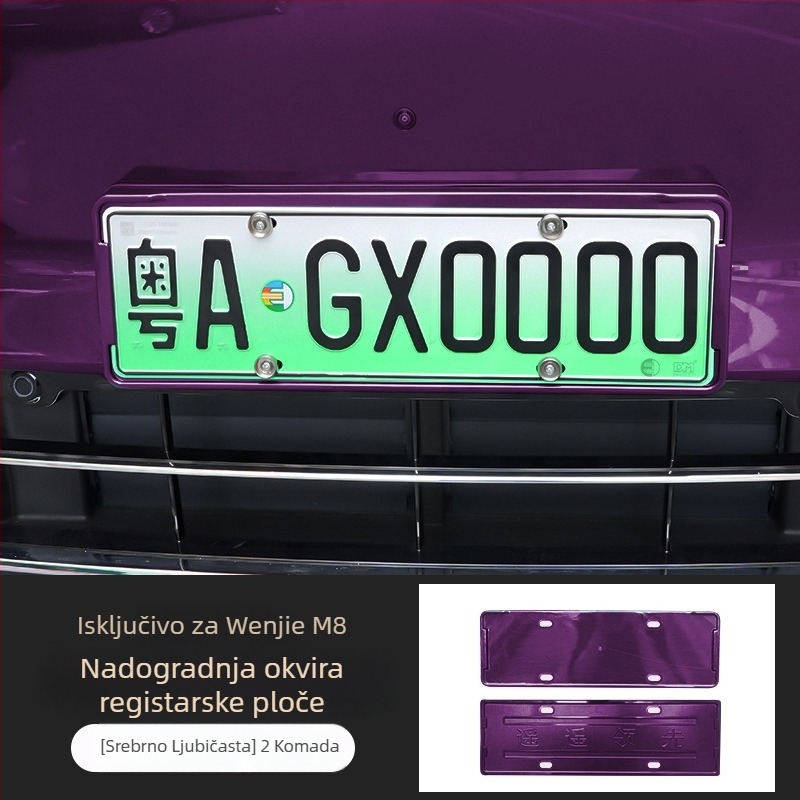 Okvir za registracijske pločice Wenjie M8 (ažurirana verzija) – plastični, okvir s cijelim rubom, kompatibilan s 25 modela Wenjie M8