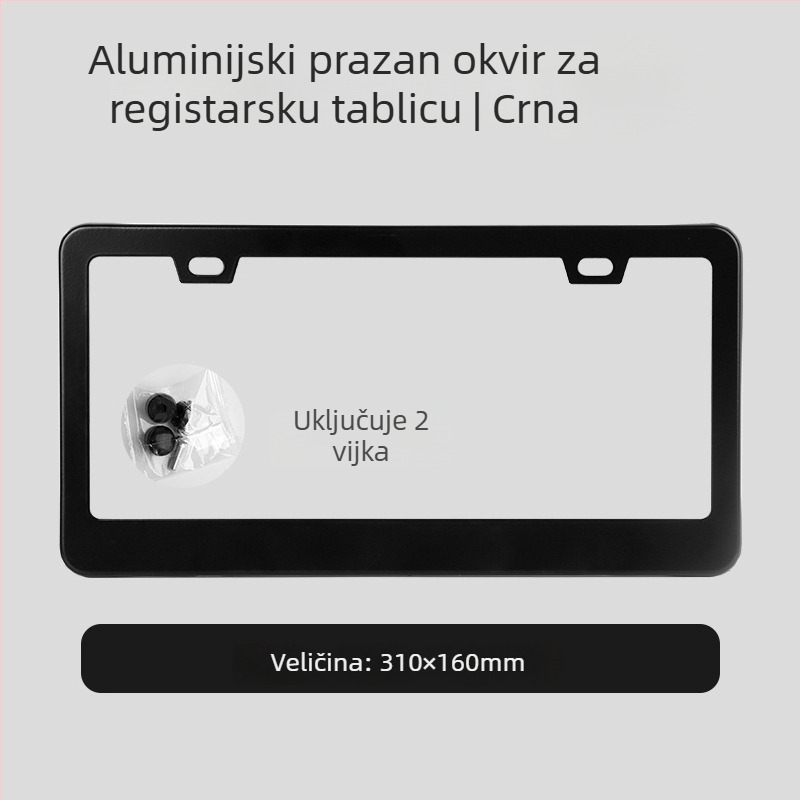 Okvir za registarsku pločicu, plastični, kompatibilan sa svim modelima, mogućnost prilagodbe