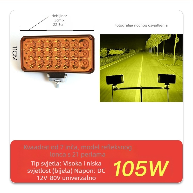 Kamionski LED reflektor, napajanje 12-80V, snaga 20-160W, IP67, kućište od lijevanog aluminija