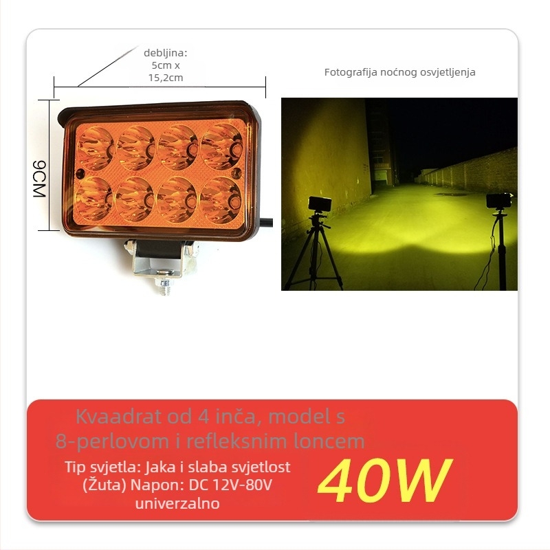 Kamionski LED reflektor, napajanje 12-80V, snaga 20-160W, IP67, kućište od lijevanog aluminija